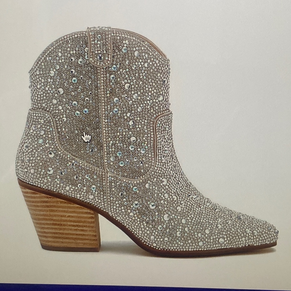 Worn Once Matisse Glitter Ankle Boots Western Style Sparkle